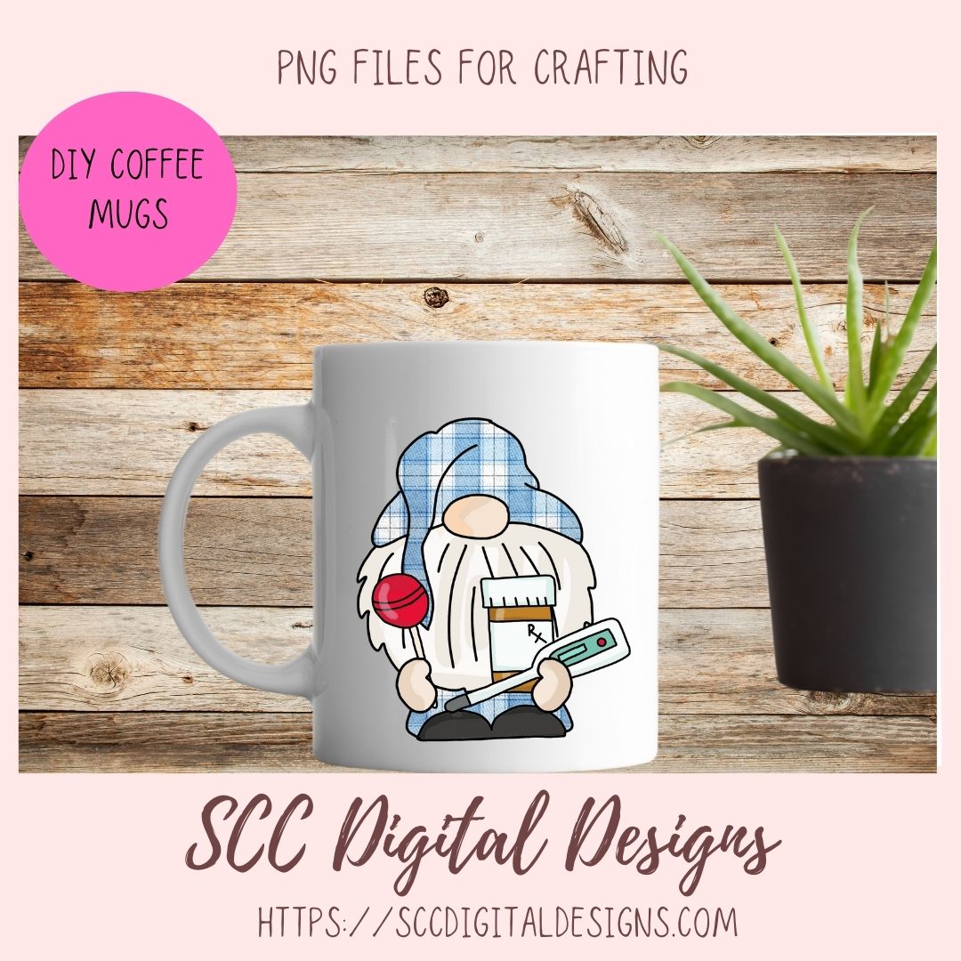 Get Well Soon Clip Art, Medical Chart, Xray, Coffee Cup Clipart, Cute Pudgy Gnome PNG for Stickers for #1 Nurse, DIY Doctor Thank You Cards