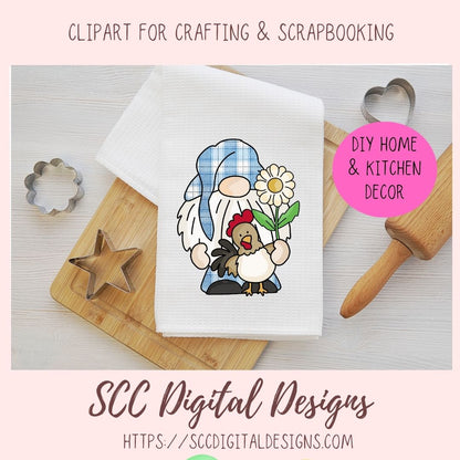 Farm Animals Gnome Clipart, Horse Sheep Chicken Duck Cow PNGs for Kids Stickers or TShirts, Whimsical Animal Lover Farmhouse Home Decor