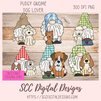 Whimsical Dog Gnome Clipart Set
6 designs in 300 dpi png format