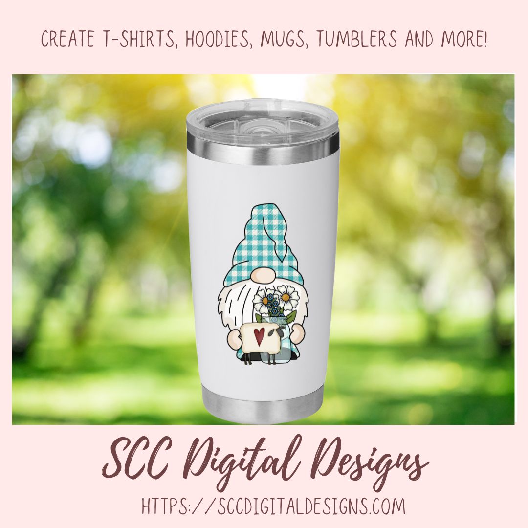 Pudgy Gnomes Love Prim Flowers Clipart 6 - 300 dpi png images