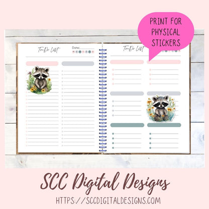 Whimsical Racoon PNG 8 designs in 300 dpi png format