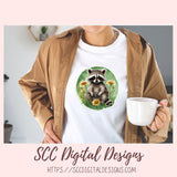 Whimsical Racoon PNG 8 designs in 300 dpi png format