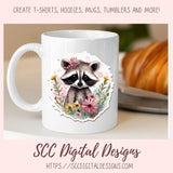 Whimsical Racoon PNG 8 designs in 300 dpi png format