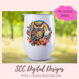 Cute Owl Clipart, Pre-Cropped PNG Images for Digital Planning, Rainbow Owls Art for Crafts and Decor, Printable Planners, Bullet Journals