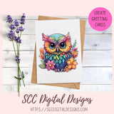 Cute Owl Clipart, Pre-Cropped PNG Images for Digital Planning, Rainbow Owls Art for Crafts and Decor, Printable Planners, Bullet Journals