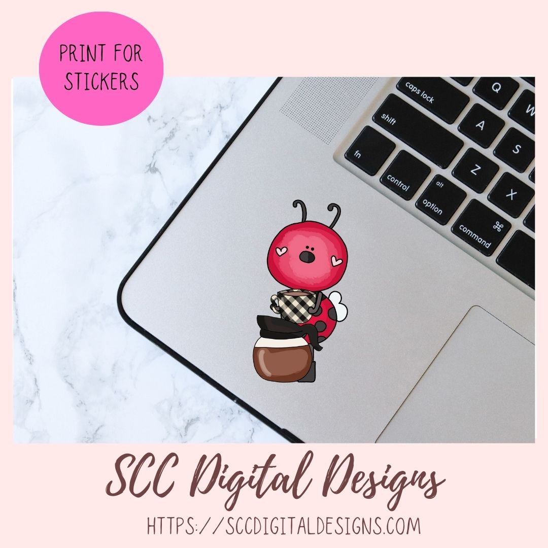 red bees Coffee Shop Clipart 6 - 300 dpi png format