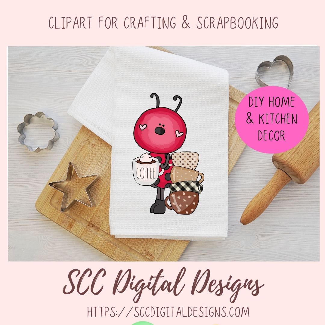 red bees Coffee Shop Clipart 6 - 300 dpi png format