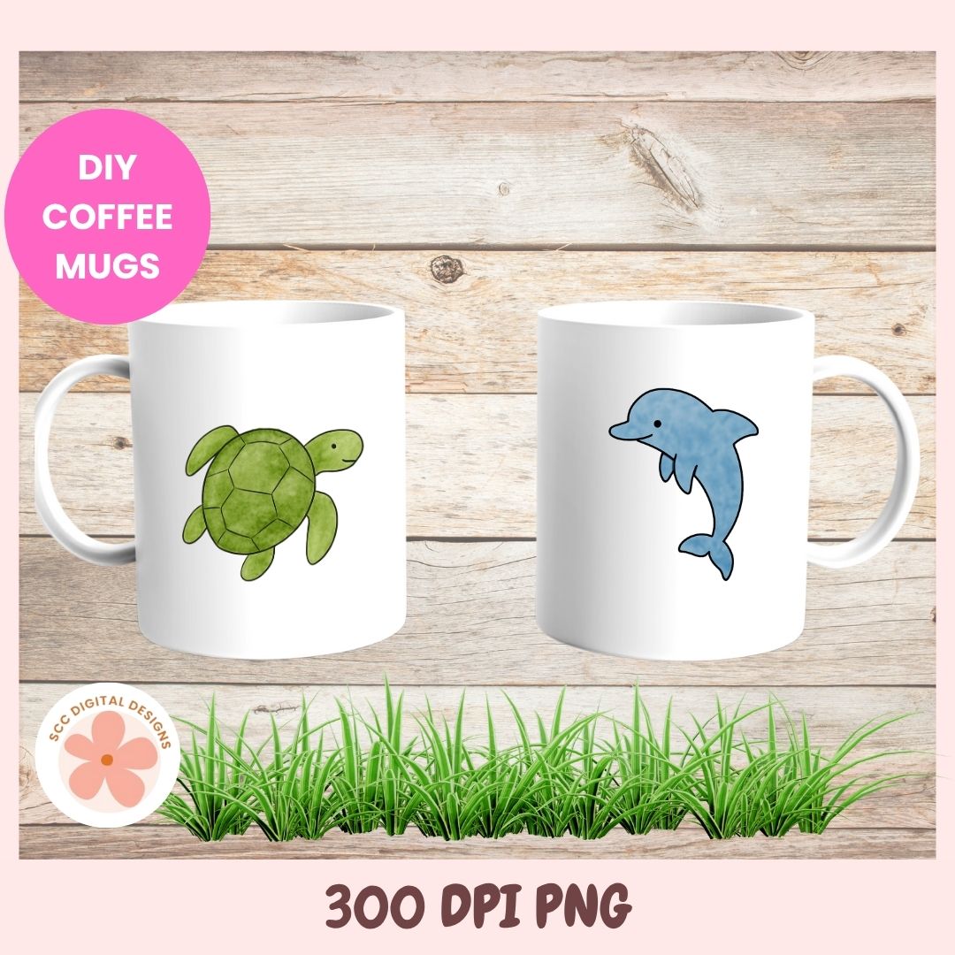 PNG Illustrations of sea creatures 14 total clipart elements
