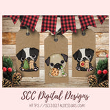 Pug Clipart Christmas Cookies PNG for Sublimation for Stickers, Christmas Cards & Gift Tags for Animal Lover Gift, Dog Home Decor for Mom