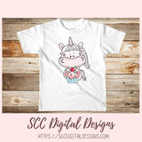 Unicorn Loves Cupcakes Clipart 6 designs in 300 dpi png format