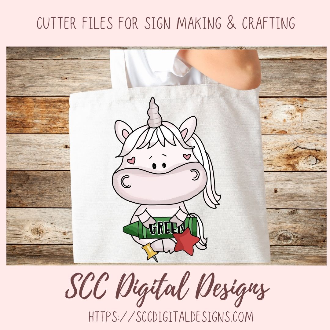 Whimsical Unicorns School Days Clipart for Stickers for Girls, School Pencils, Crayons, Glue & Apple PNG for Printable Art for Teachers