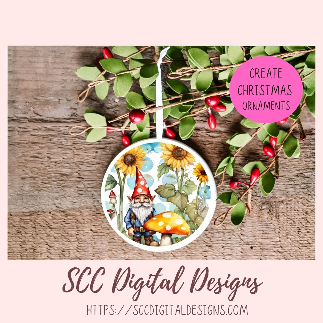 Sunflower Woodland Gnome Clipart Bundle 6 - 300 dpi png images