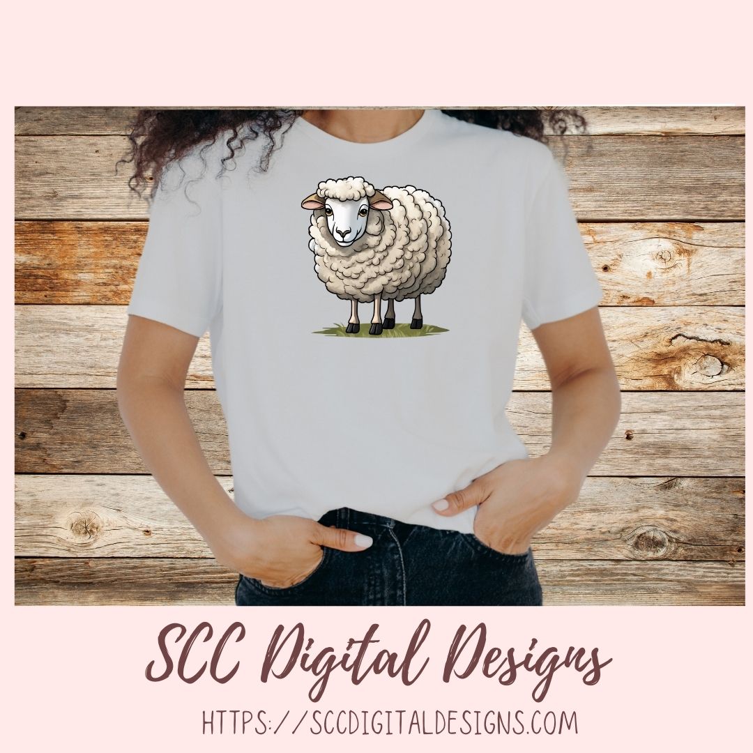 Wooly Sheep Sticker Set for Digital and Printable Planners, Journals, Notebooks, & Digital Scrapbooking, Instant Download Goodnotes Compatible Pre-Cropped PNG Images
