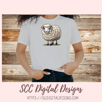 Wooly Sheep Sticker Set for Digital and Printable Planners, Journals, Notebooks, & Digital Scrapbooking, Instant Download Goodnotes Compatible Pre-Cropped PNG Images