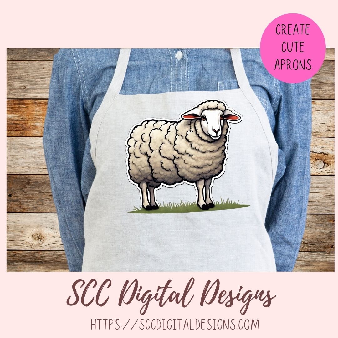 Wooly Sheep Sticker Set for Digital and Printable Planners, Journals, Notebooks, & Digital Scrapbooking, Instant Download Goodnotes Compatible Pre-Cropped PNG Images
