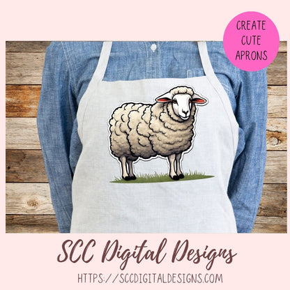 Wooly Sheep Sticker Set for Digital and Printable Planners, Journals, Notebooks, & Digital Scrapbooking, Instant Download Goodnotes Compatible Pre-Cropped PNG Images