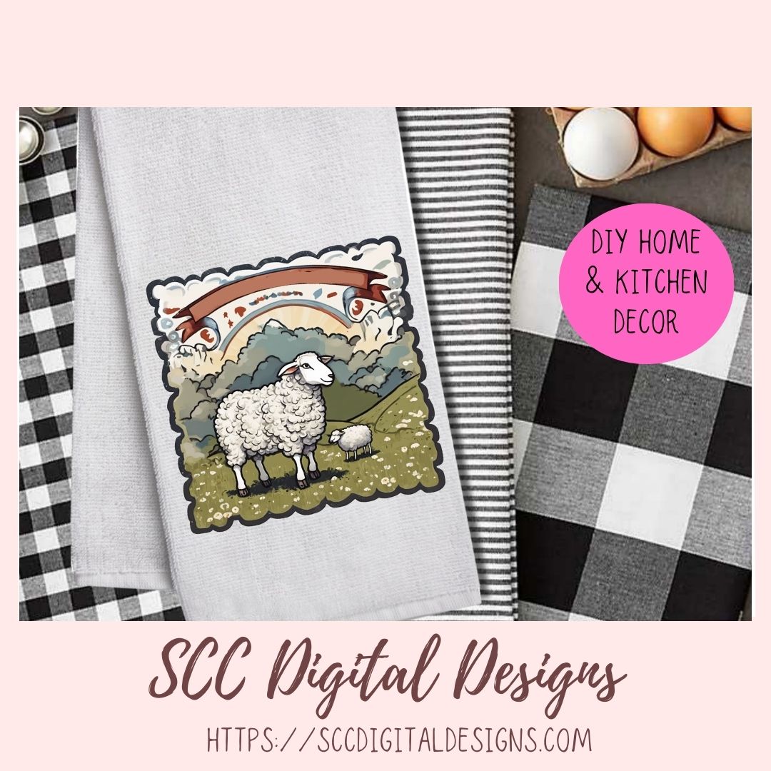 Wooly Sheep Sticker Set for Digital and Printable Planners, Journals, Notebooks, & Digital Scrapbooking, Instant Download Goodnotes Compatible Pre-Cropped PNG Images