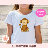 Safari Zoo Animals Clipart Set – Lion, Tiger, Monkey, Parrot, Elephant PNG for Commercial Use