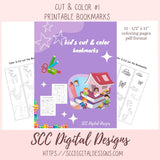 Printable Animal Bookmarks to Color for Kids 10 pages with 3 designs on each page