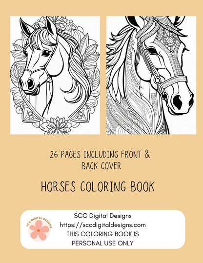 26 page Horses Coloring Pages for kids and adults