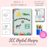 Kids Printable Activities
28 page Print at Home A-Z Activity Book for Kids