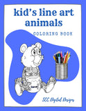 Kid's Line Art Animals Coloring Book Printable Pages, Creative Art Therapy for Kids & Adults, Homeschool Activity  Resources