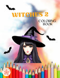 Witches #2 Coloring Book, Printable Fantasy Coloring Pages, Relaxing Therapeutic & Creative Art for Adults and Kids, Print at Home Letter Size PDF