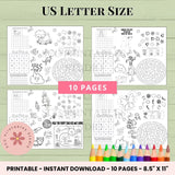 Kids Activity Placemat 10 page printable pdf