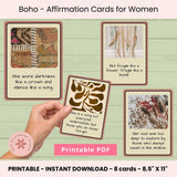 Boho Soul Vision Board Inspirational Affirmation Cards Printable, Magical Self-Love Deck, Whimsical Daily Inspiration for Mindset & Manifestation Notes for Women