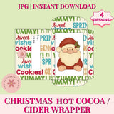 Christmas Hot Cocoa Wrapper Printable Set, DIY Chocolate Favors & Stocking Stuffers, Instant Download Holiday Gift Sleeves for Teachers & Friends, Santa Reinder & Santa Gnome