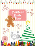 Christmas Doodle Coloring Pages for Kids, Printable Holiday Coloring Book with Santa, Elves, Snowmen & Gnomes
