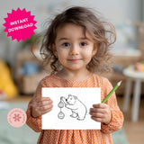 Cozy Christmas Coloring Book Printable for Kids & Adults, Winter Holiday Coloring Pages with Santa, Reindeer & Snowmen