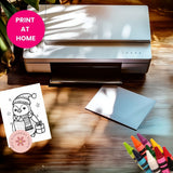 Cozy Christmas Coloring Book Printable for Kids & Adults, Winter Holiday Coloring Pages with Santa, Reindeer & Snowmen