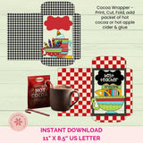 Personalized Teacher Gift Cocoa Wrapper Printable, Custom Gift Card Sleeve, DIY Hot Chocolate Packet Envelope Stocking Stuffer
