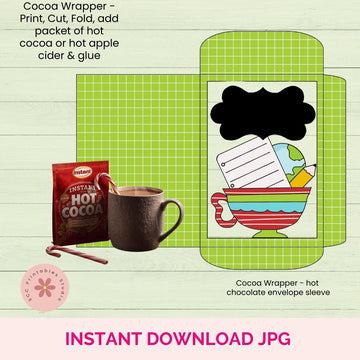 Personalized Teacher Gift Cocoa Wrapper Printable, Custom Gift Card Sl SCC Digital Designs Personalized Teacher Gift Cocoa Wrapper Printable, Custom Gift Card Sl SCC Digital Designs