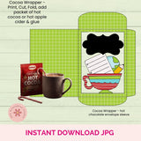 Personalized Teacher Gift Cocoa Wrapper Printable, Custom Gift Card Sleeve, DIY Hot Chocolate Packet Envelope Stocking Stuffer
