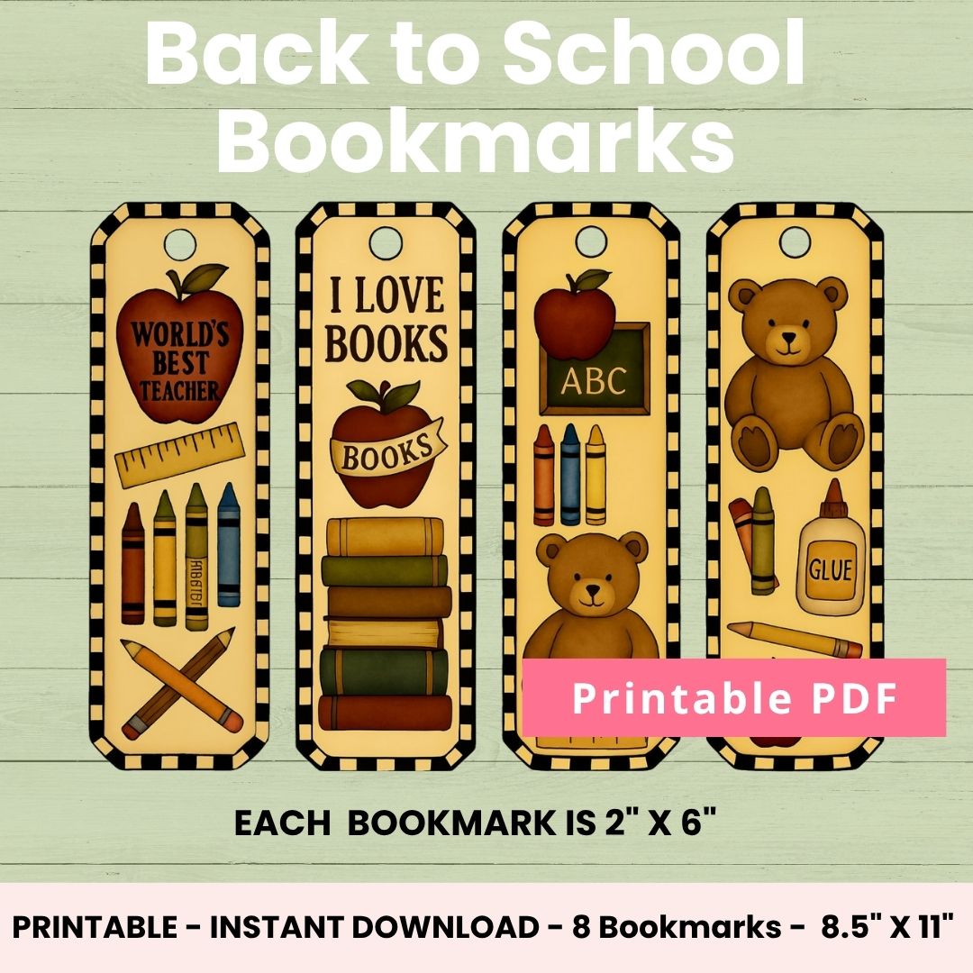 Back to School Printable Bookmarks for Kids – Teacher & Student Gift Set