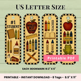 Back to School Printable Bookmarks for Kids – Teacher & Student Gift Set