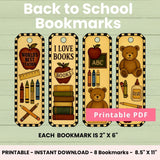 Back to School Printable Bookmarks for Kids – Teacher & Student Gift Set