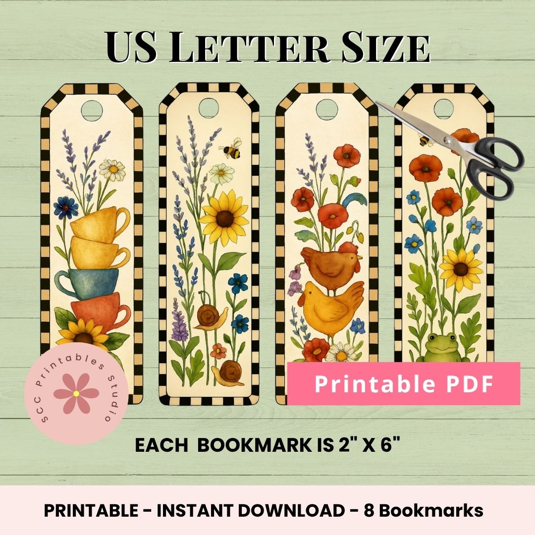 In the Garden Printable Bookmarks 