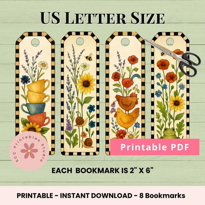 In the Garden Printable Bookmarks 