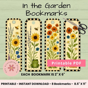 In the Garden Printable Bookmarks 
