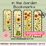 In the Garden Printable Bookmarks 