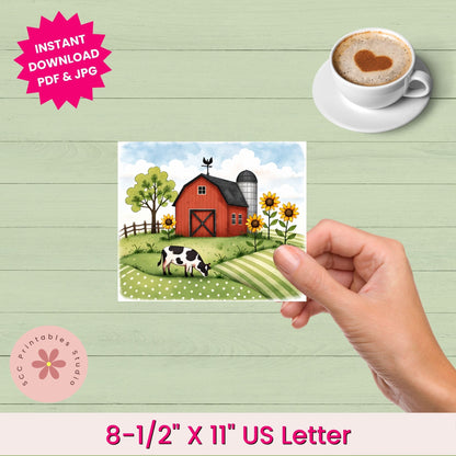 Primitive Saltbox Farm Printable Labels, Sheep Collage Sheets, Greeting Card Fronts, Junk Journal Cards &amp; Gift Tags