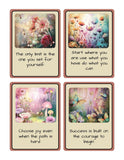 Fantasy Theme Affirmation Cards Printable 8 unique affirmation cards, Each card is 3-1/2" x 4-1/2"