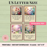 Fantasy Theme Affirmation Cards Printable 8 unique affirmation cards, Each card is 3-1/2" x 4-1/2"