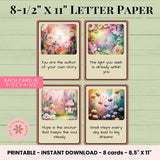 Fantasy Theme Affirmation Cards Printable 8 unique affirmation cards, Each card is 3-1/2" x 4-1/2"