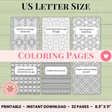 Inspirational Quote Mandala Coloring Book for Women – Printable Mandala Art with Motivational Quotes Drawings for Relaxation, Mindfulness and Personal Growth