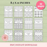 Inspirational Quote Mandala Coloring Book for Women – Printable Mandala Art with Motivational Quotes Drawings for Relaxation, Mindfulness and Personal Growth