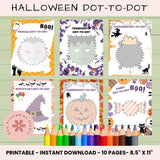 Halloween Dot-to-Dot Printable Worksheets – Fun Preschool Activity Pages for Kids